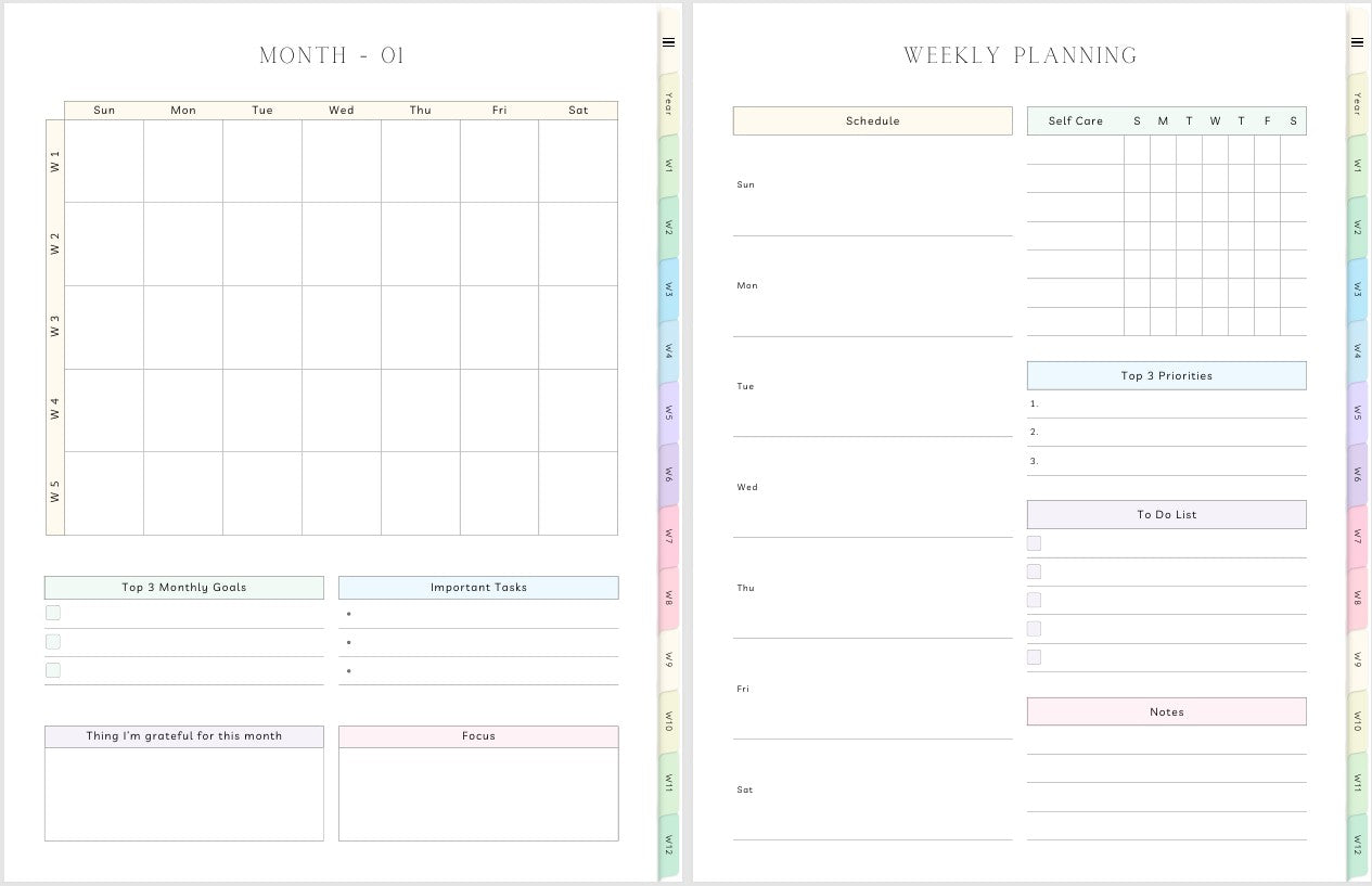 12 month-Digital Planner