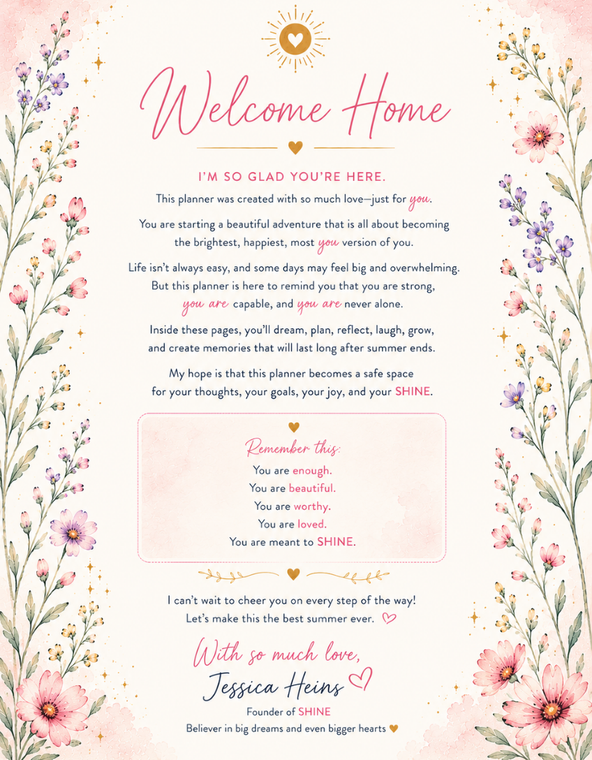 My Daily SHINE – Summer Edition | 12-Week Confidence & Growth Planner for Teen Girls